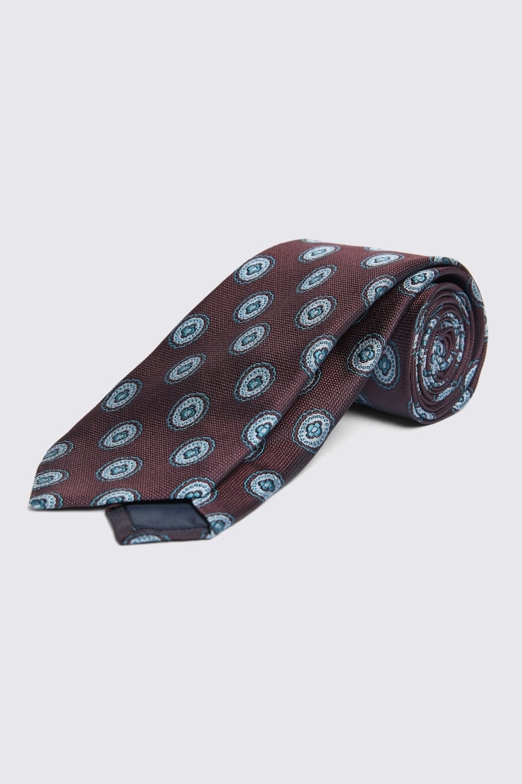 Italian Burgundy Medallion Tie 