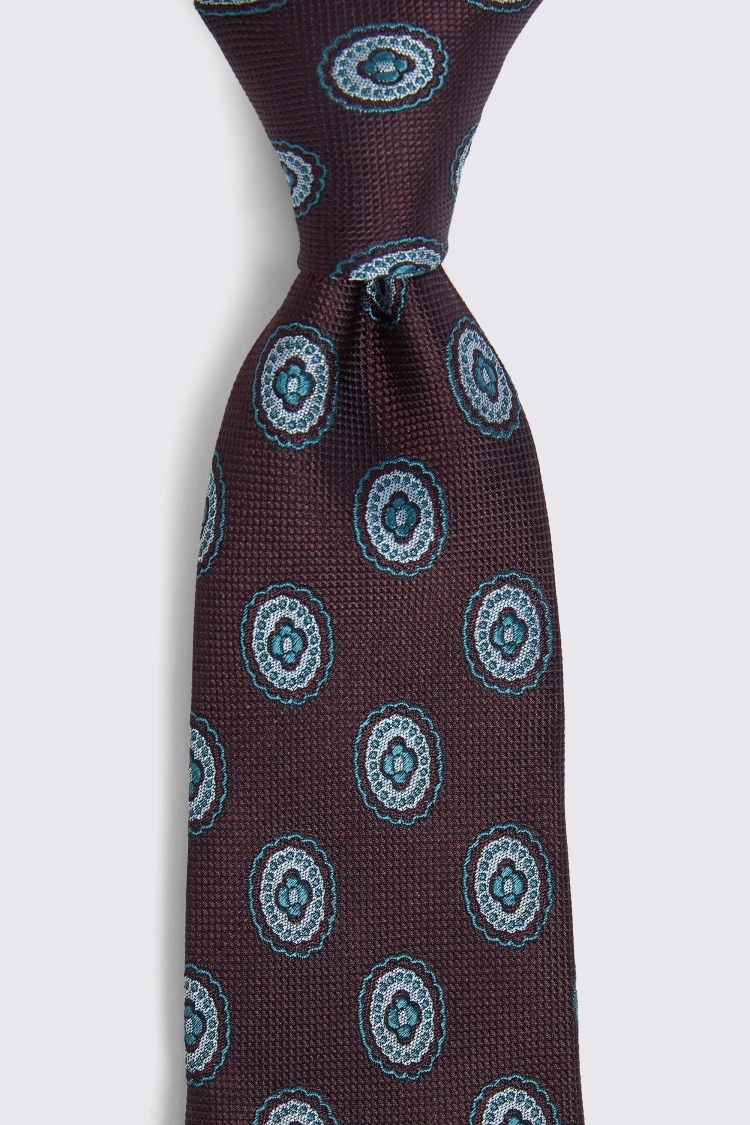 Italian Burgundy Medallion Tie 