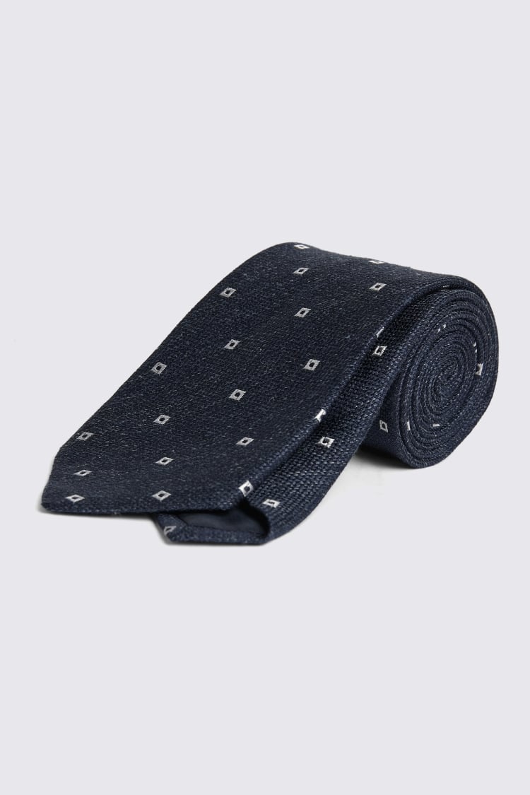 Italian Navy Ditsy Diamond Tie