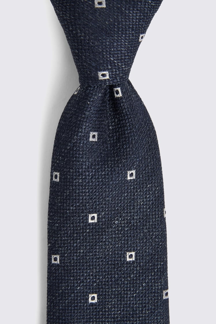 Italian Navy Ditsy Diamond Tie