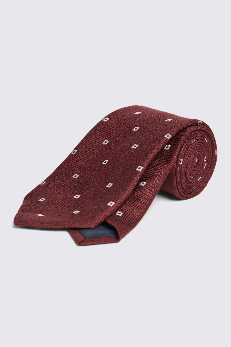 Italian Burgundy Diamond Tie