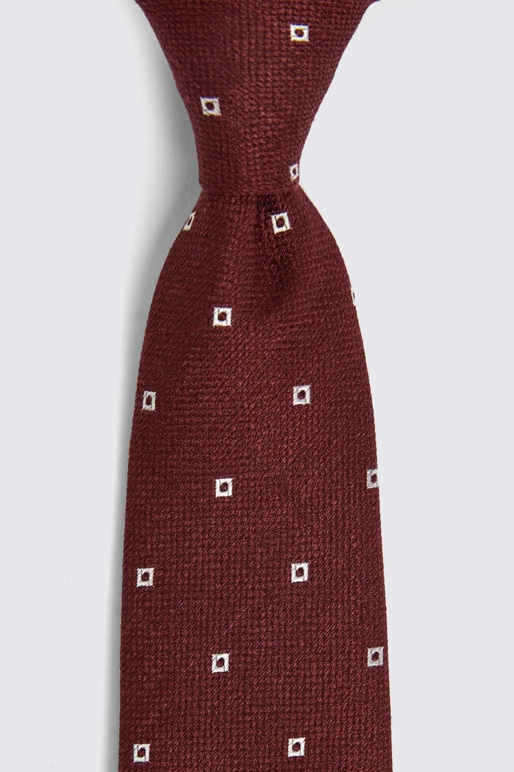 Italian Burgundy Diamond Tie