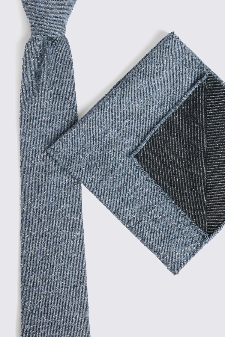 Italian Light Blue Plain Weave Tie