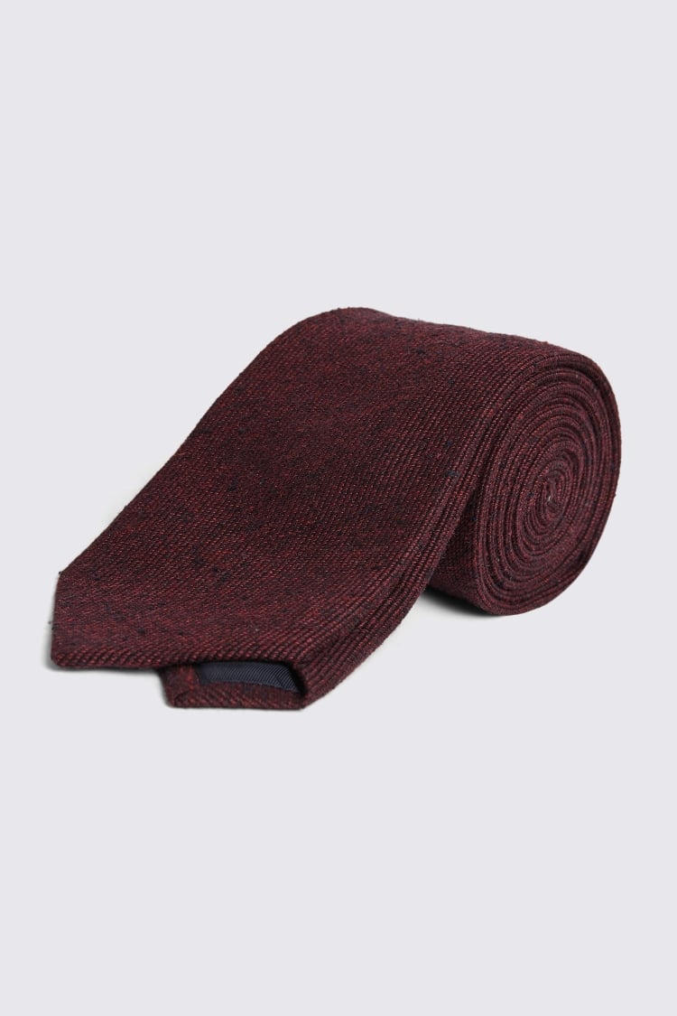 Italian Burgundy Plain Weave Tie | Buy Online at Moss