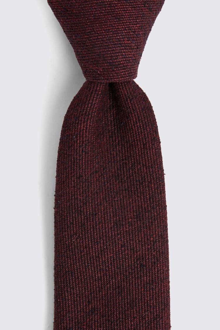 Italian Burgundy Plain Weave Tie