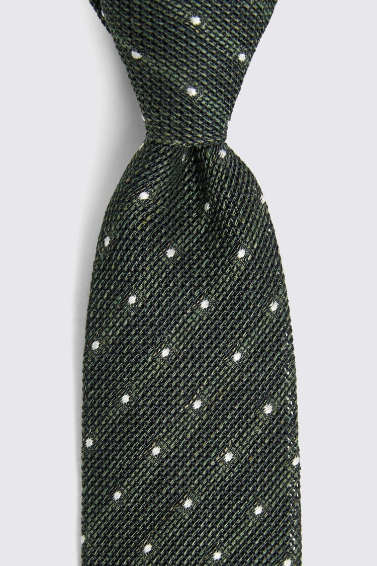 Italian Green Spot Open Weave Tie