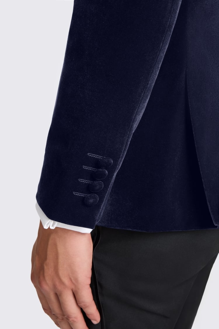 Slim Fit Ink Velvet Jacket 