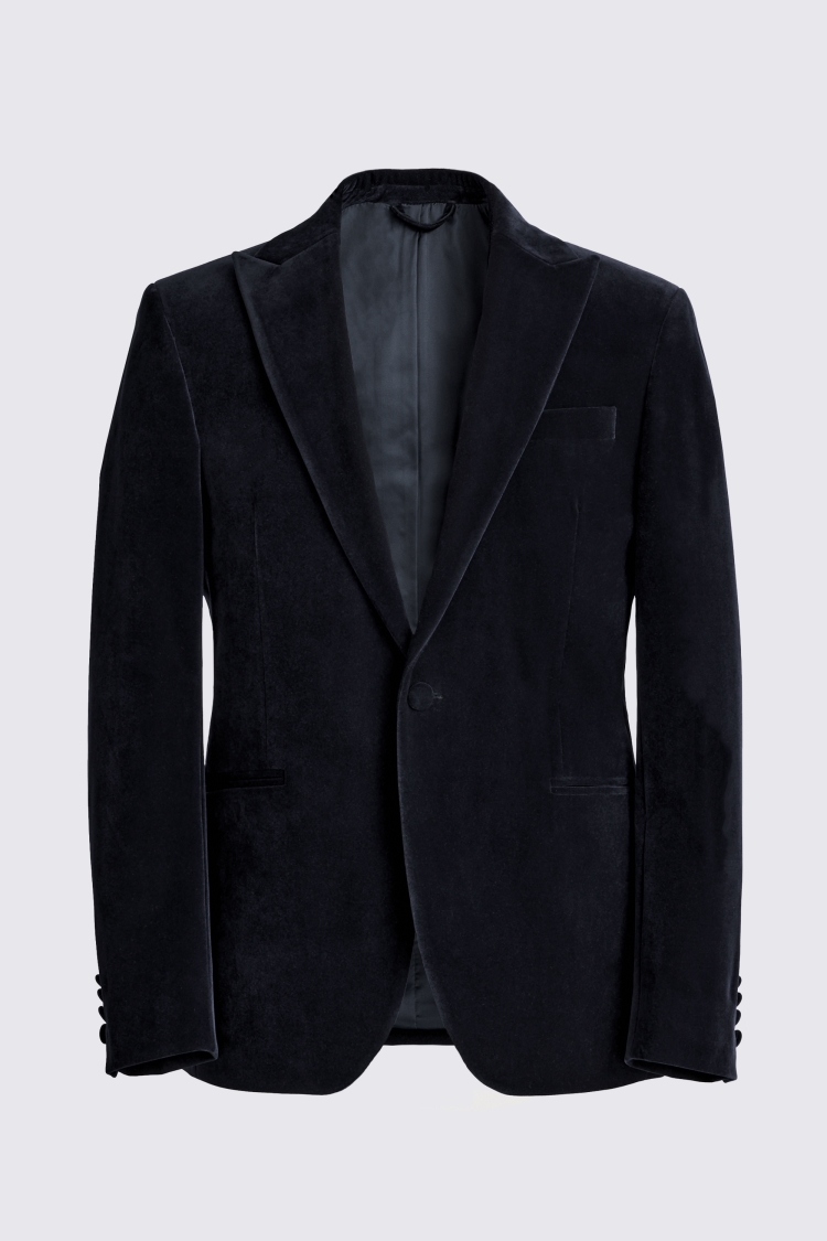 Slim Fit Ink Velvet Jacket