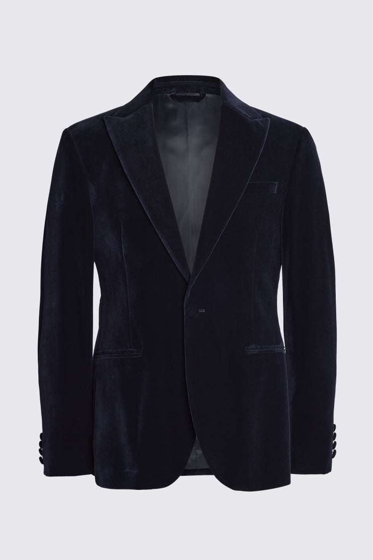 Slim Fit Ink Velvet Jacket 