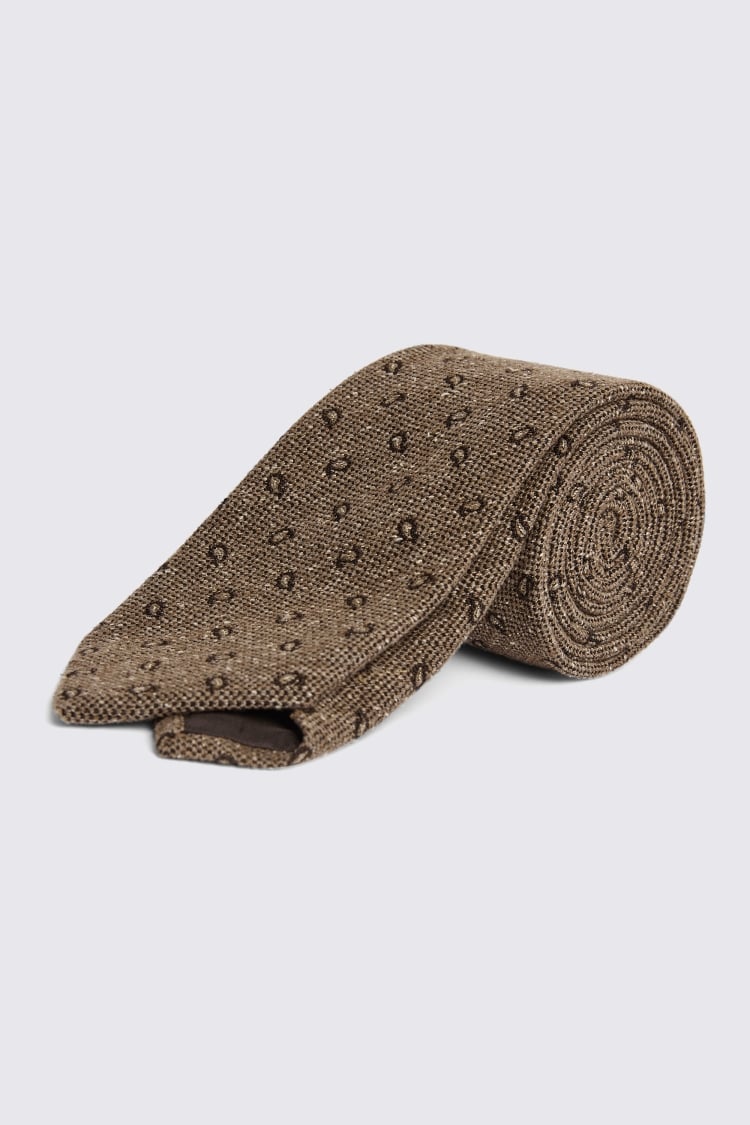 Neutral with Brown Paisley Tie