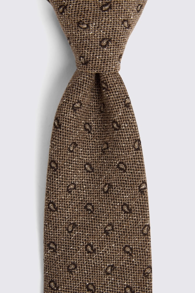 Italian Neutral with Brown Paisley Tie