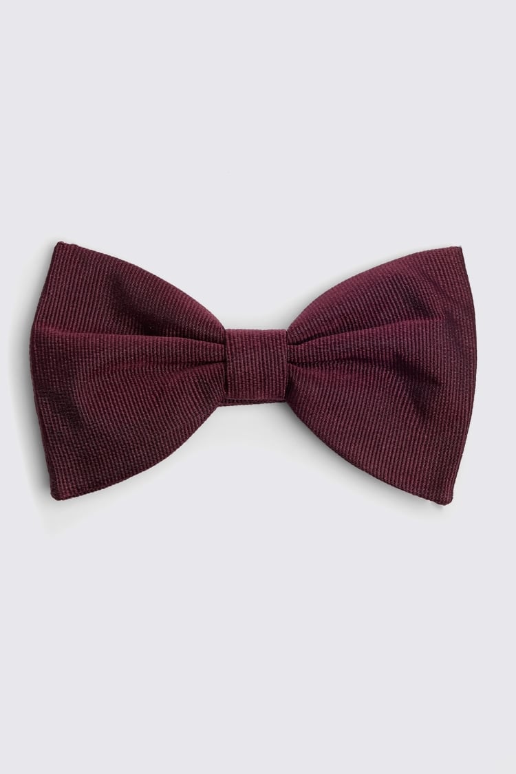 Burgundy Bottinelli Silk Grosgrain Bow Tie