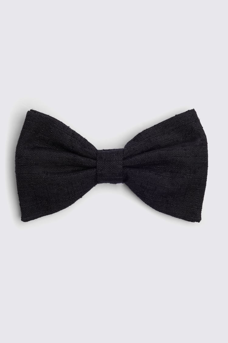 Black Bottinelli Silk Shantung Bow Tie