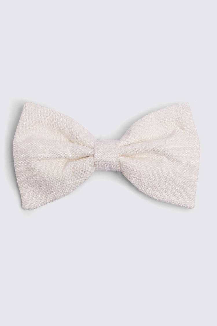 Ecru Bottinelli Silk Shantung Bow Tie