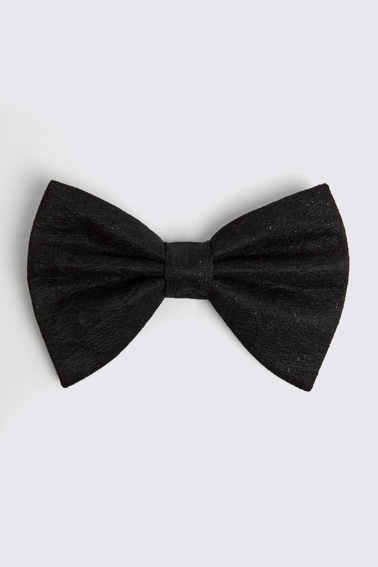 Black Floral Lurex Bow Tie