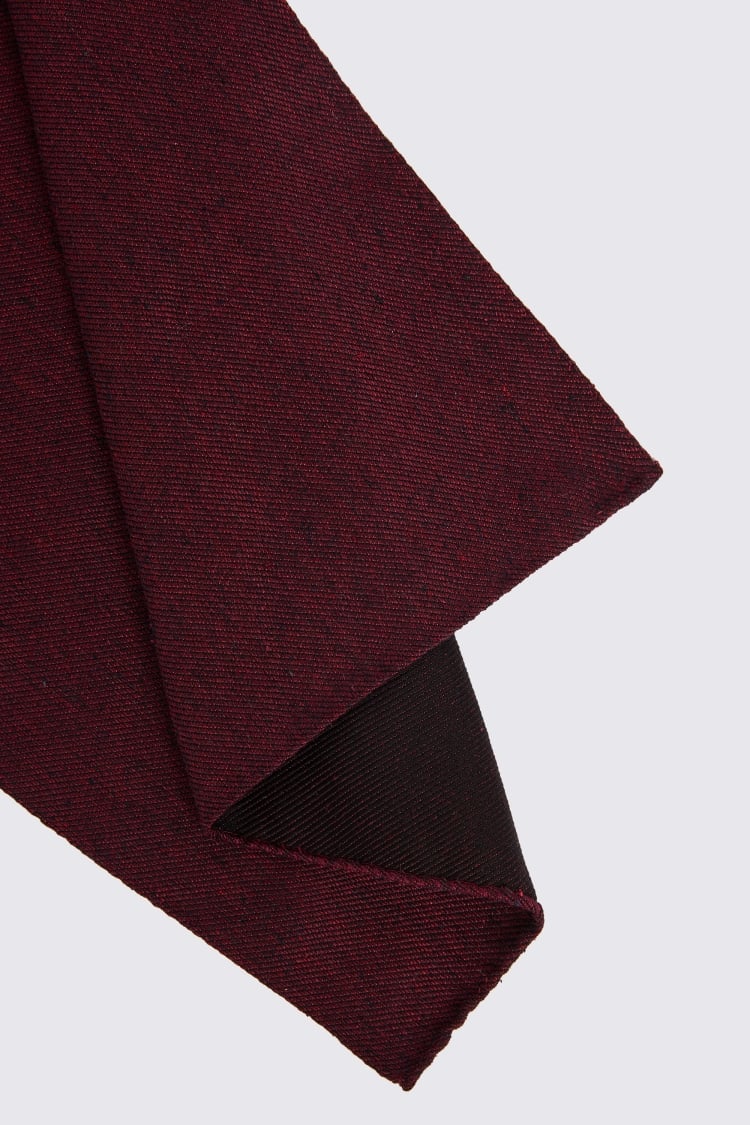 Italian Burgundy Plain Weave Pocket Square