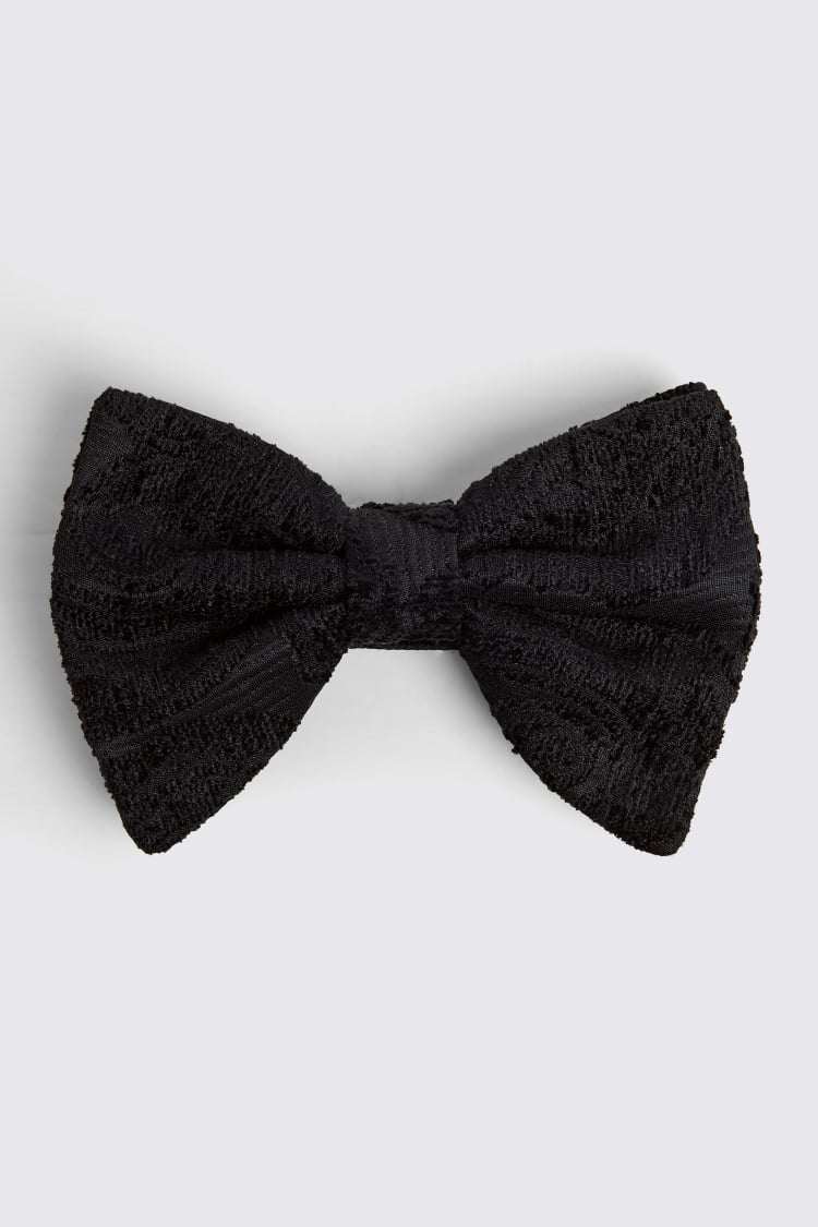 Black Floral Velvet Bow Tie