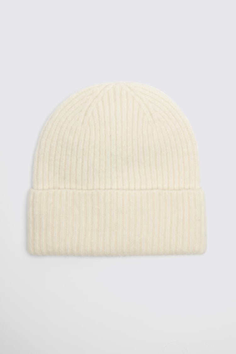 White Oversized Brushed Beanie