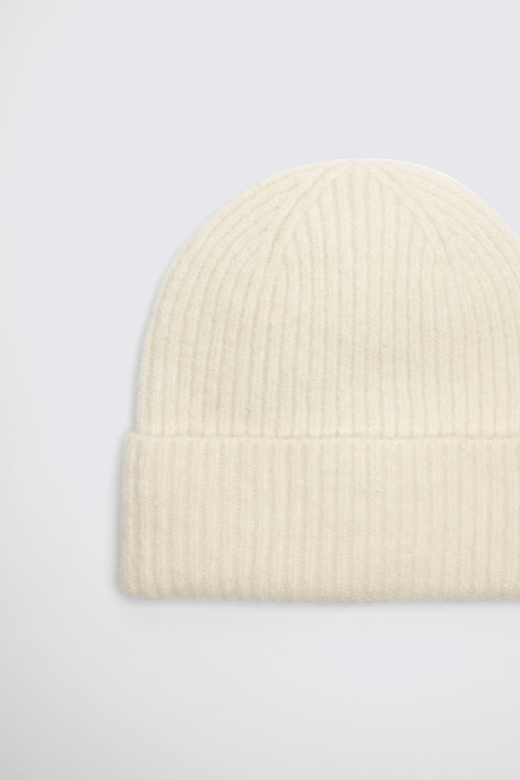 White Oversized Brushed Beanie