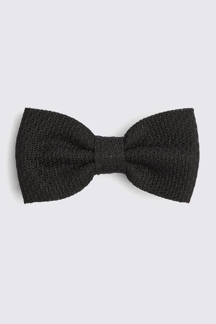 Black Silk Grenadine Bow Tie