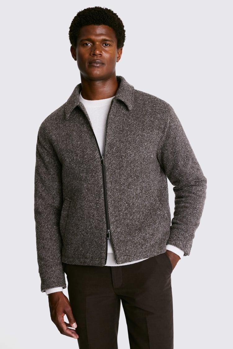 Brown Tweed Zip Jacket Buy Online at Moss