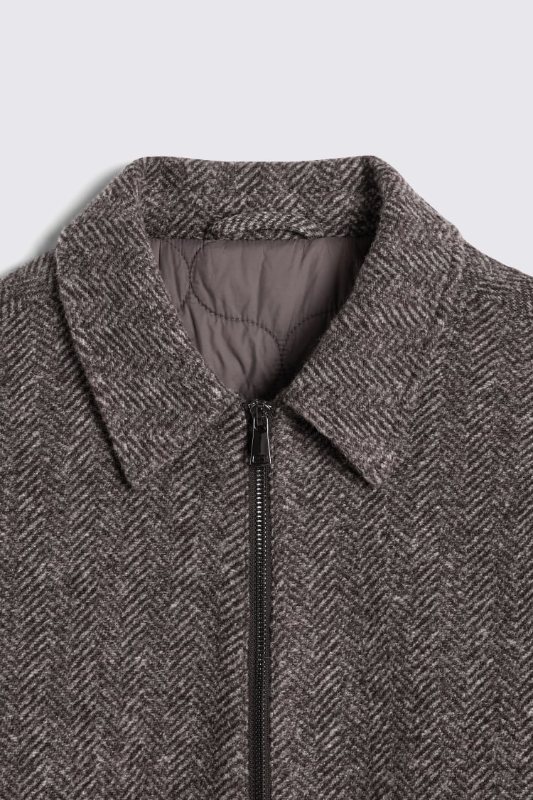 Brown Tweed Zip Jacket 