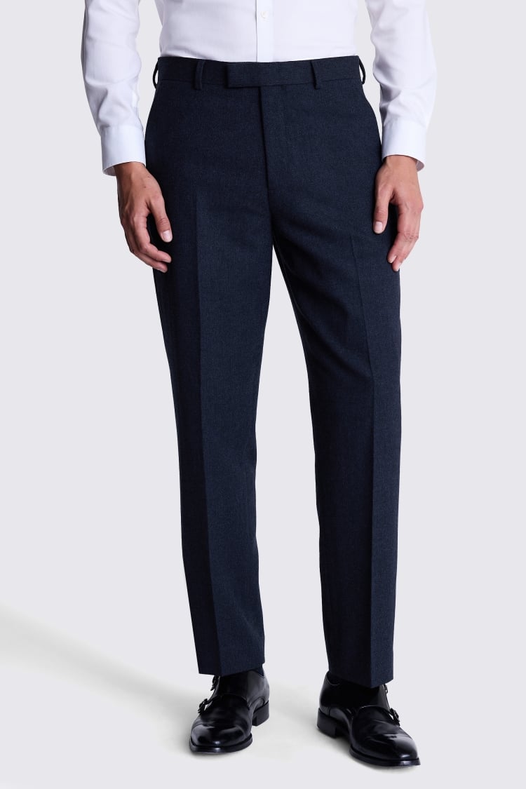 Regular Fit Ink Herringbone Trouser