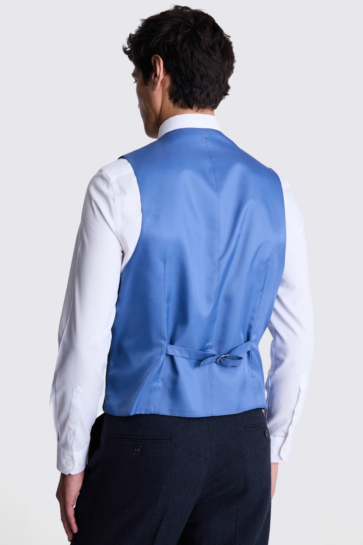 Regular Fit Ink Herringbone Waistcoat