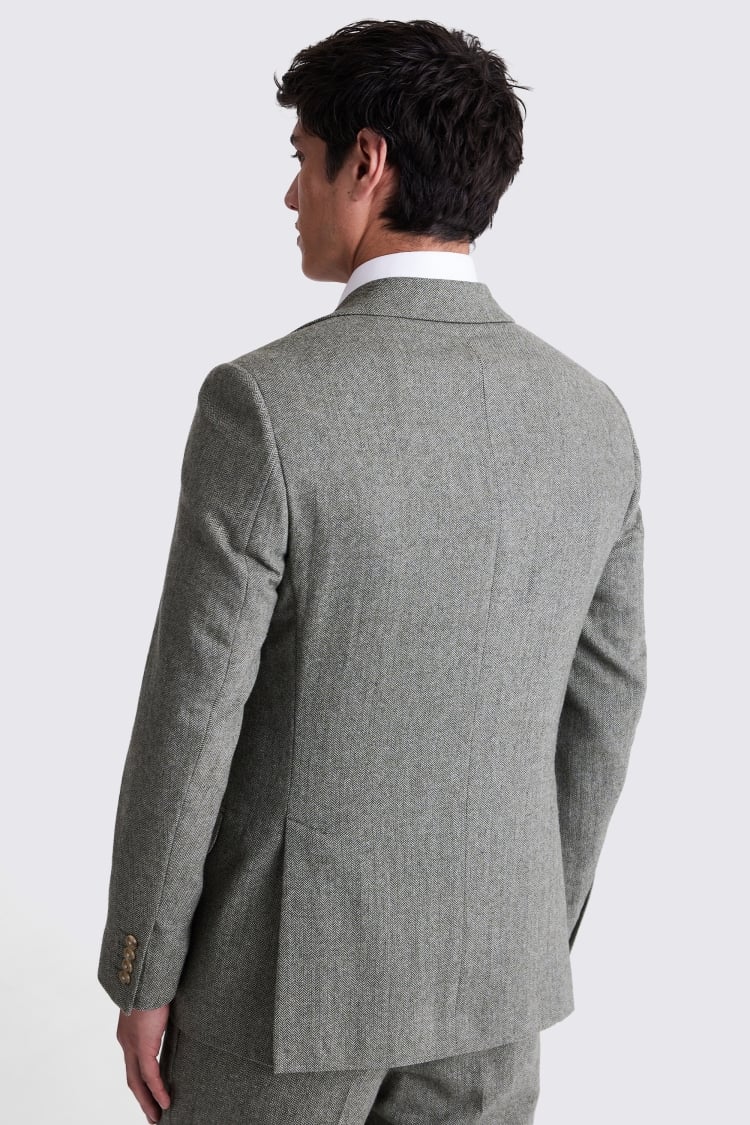 Regular Fit Sage Herringbone Suit