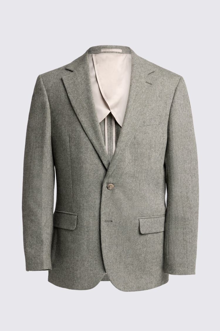 Regular Fit Sage Herringbone Suit