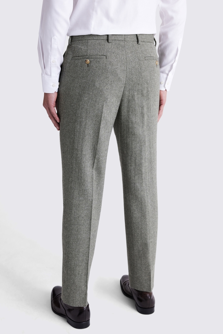 Regular Fit Sage Herringbone Pant