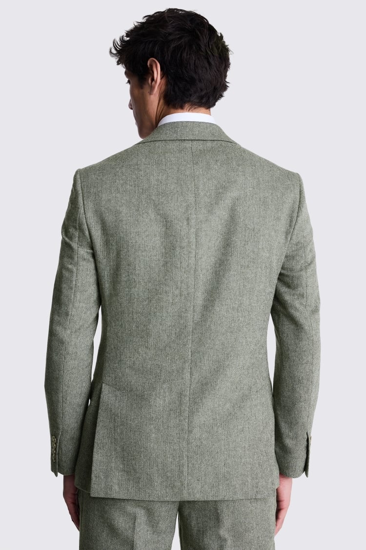 Tailored Fit Sage Herringbone Suit