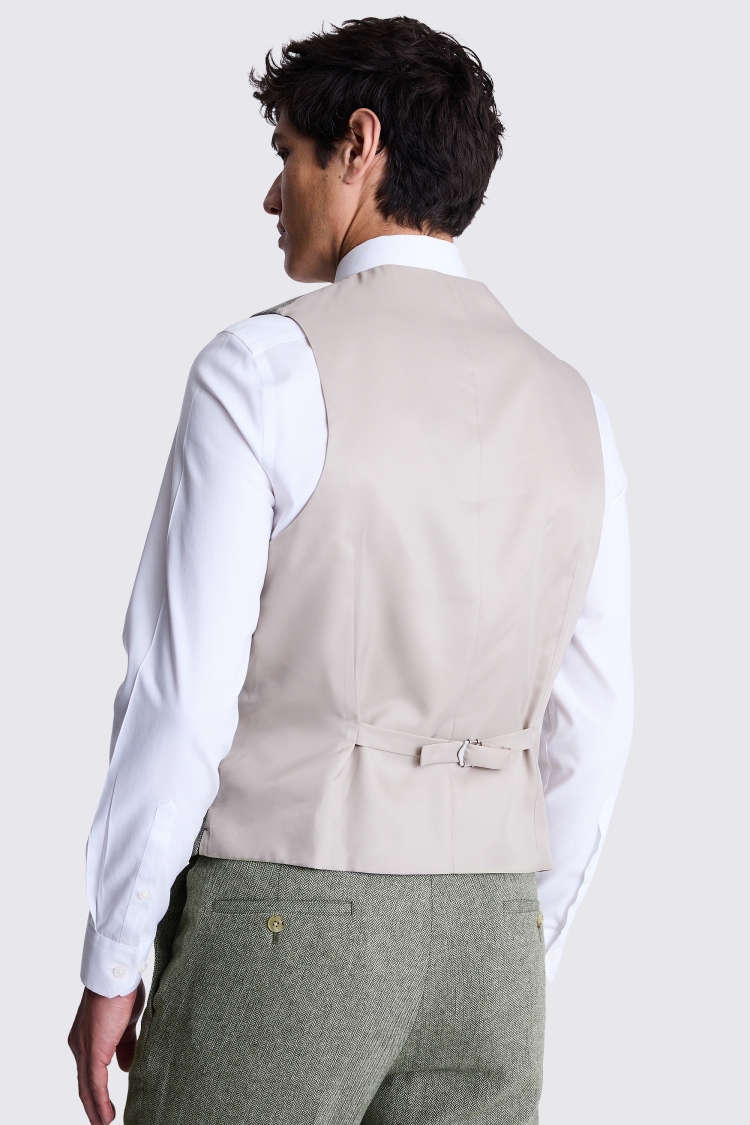 Tailored Fit Sage Herringbone Vest