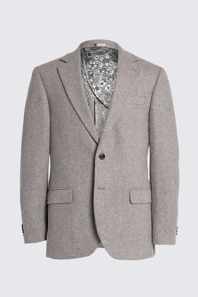 Tailored Fit Stone Donegal Tweed Suit