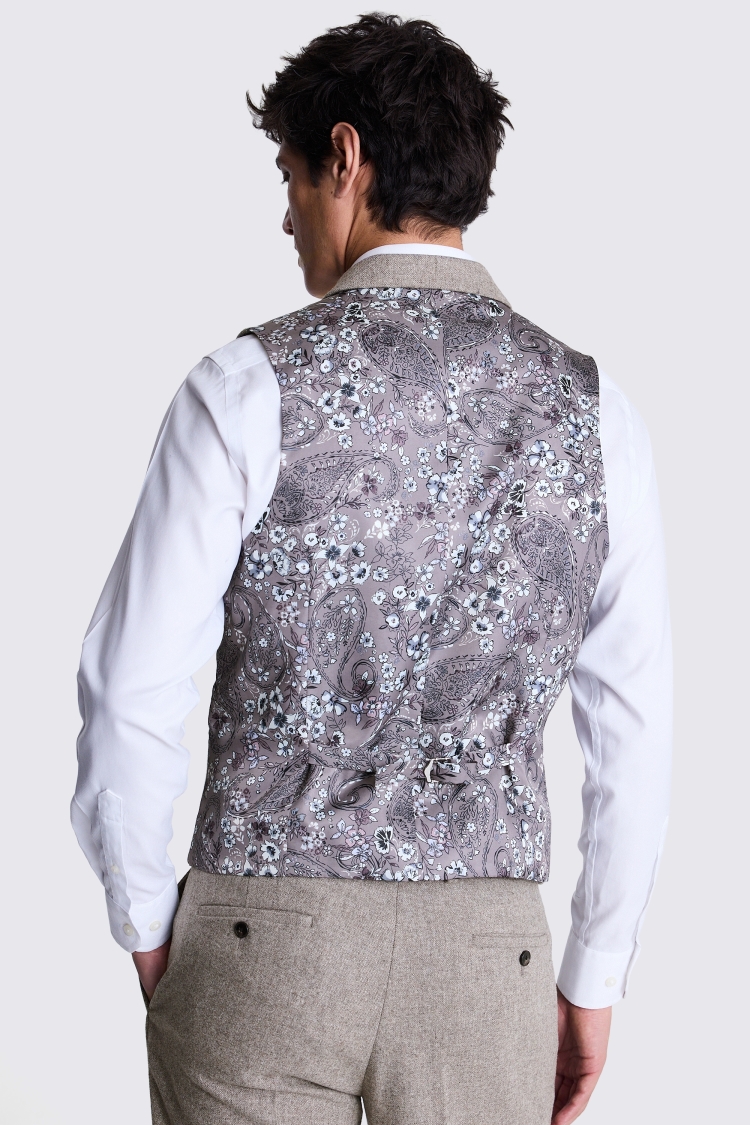 Tailored Fit Stone Donegal Waistcoat