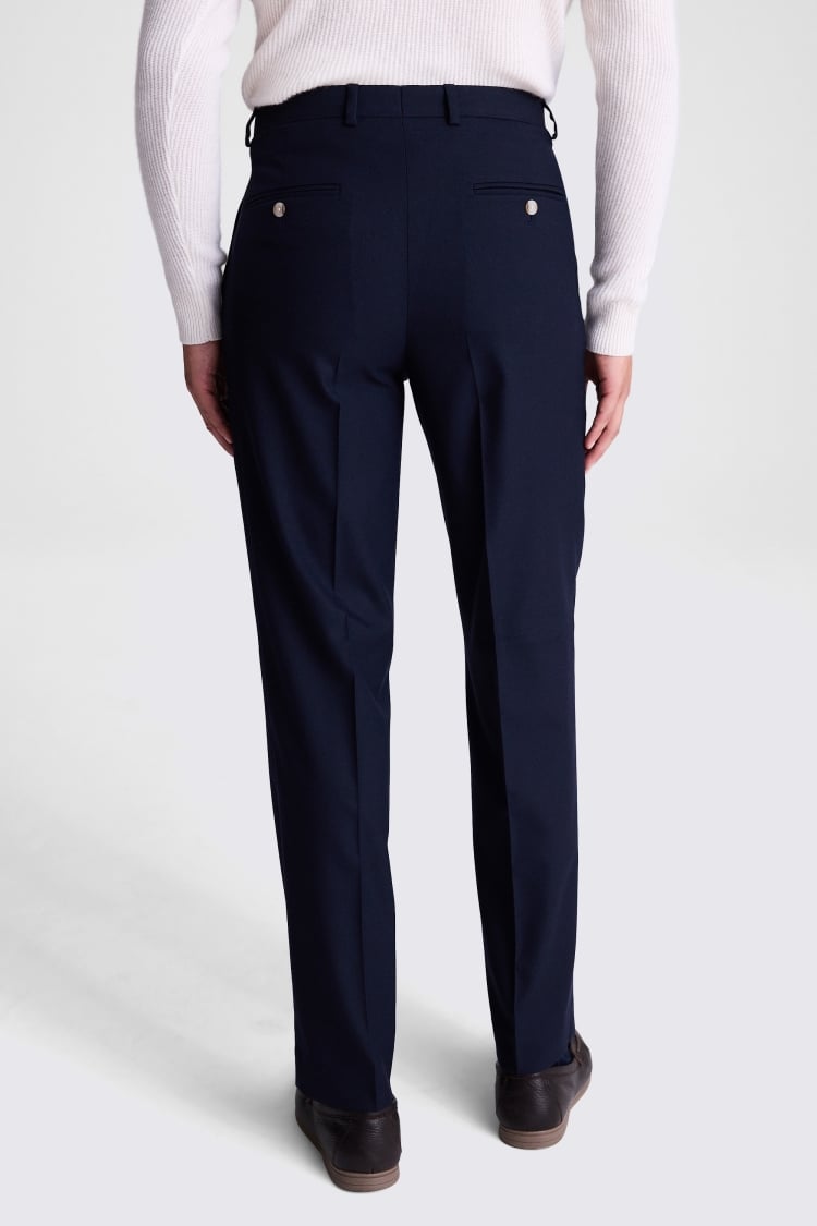 Relaxed Fit Navy Flannel Trousers