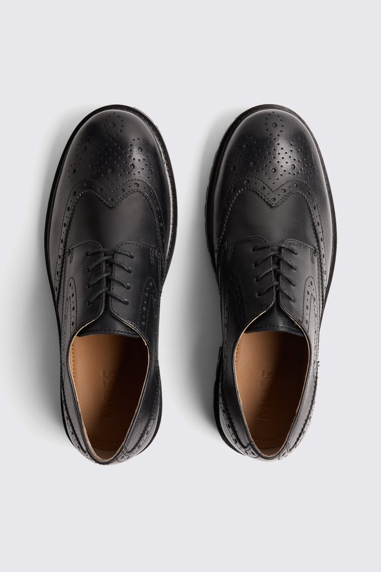 Chunky Black Brogue Shoe