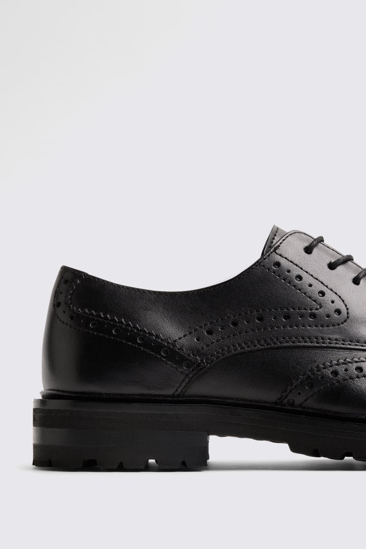 Chunky Black Brogue Shoe