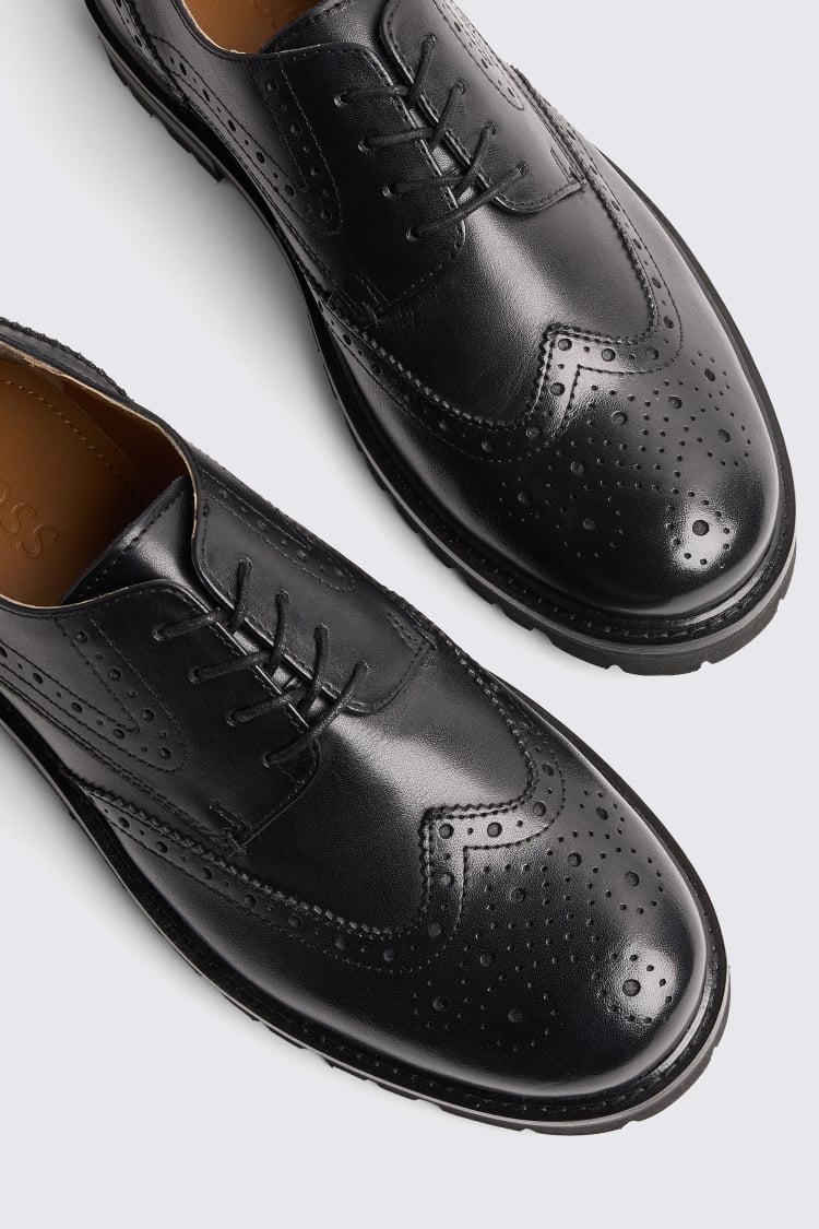 Chunky Black Brogue Shoe