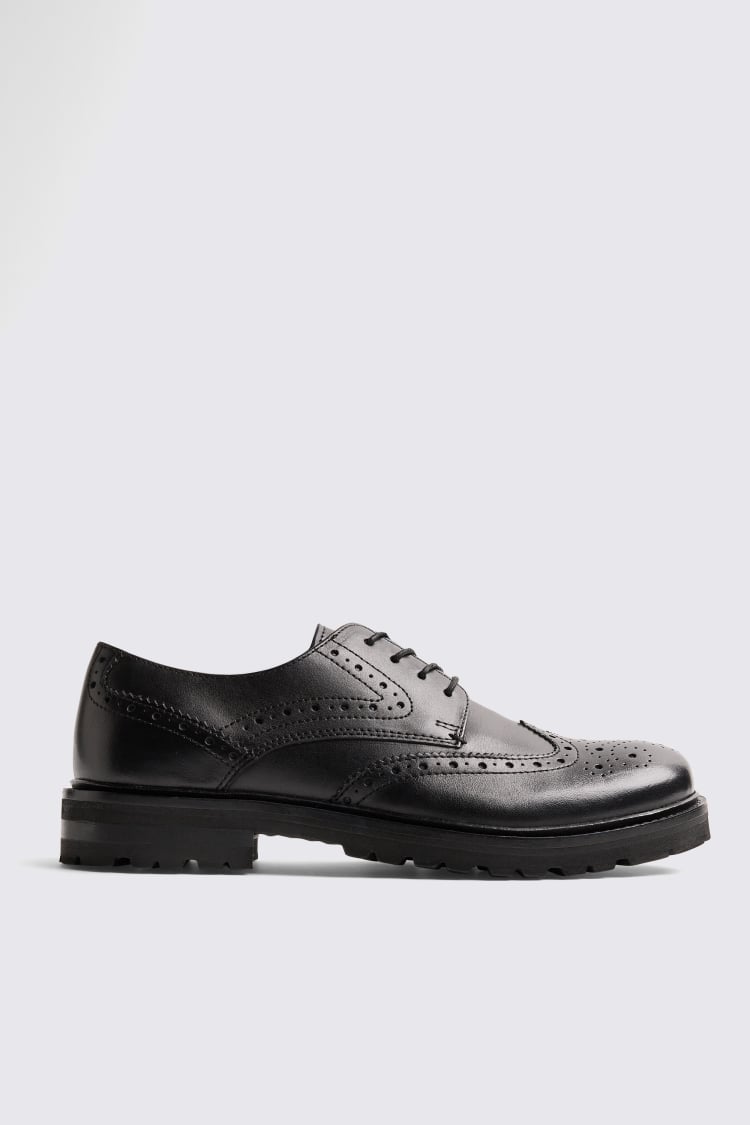 Chunky Black Brogue Shoe