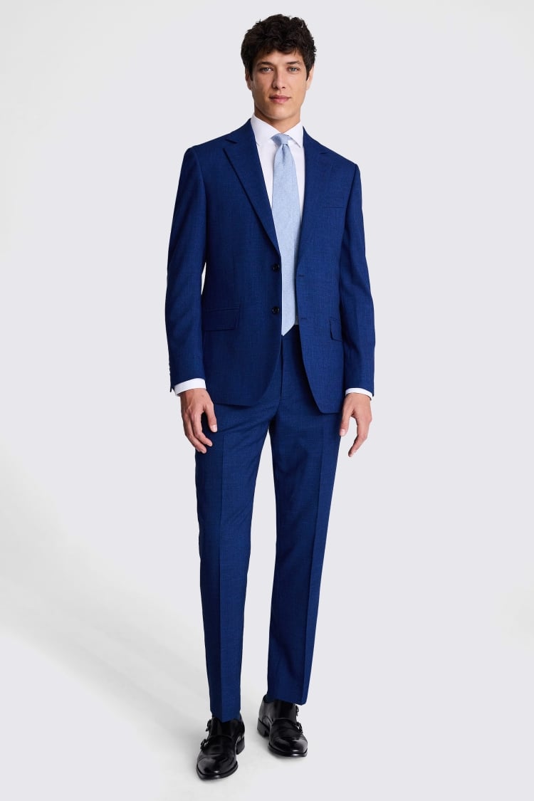 Tailored Fit Blue Slub Suit