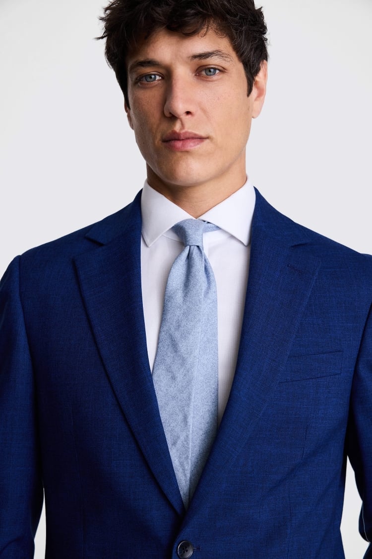 Tailored Fit Blue Slub Suit