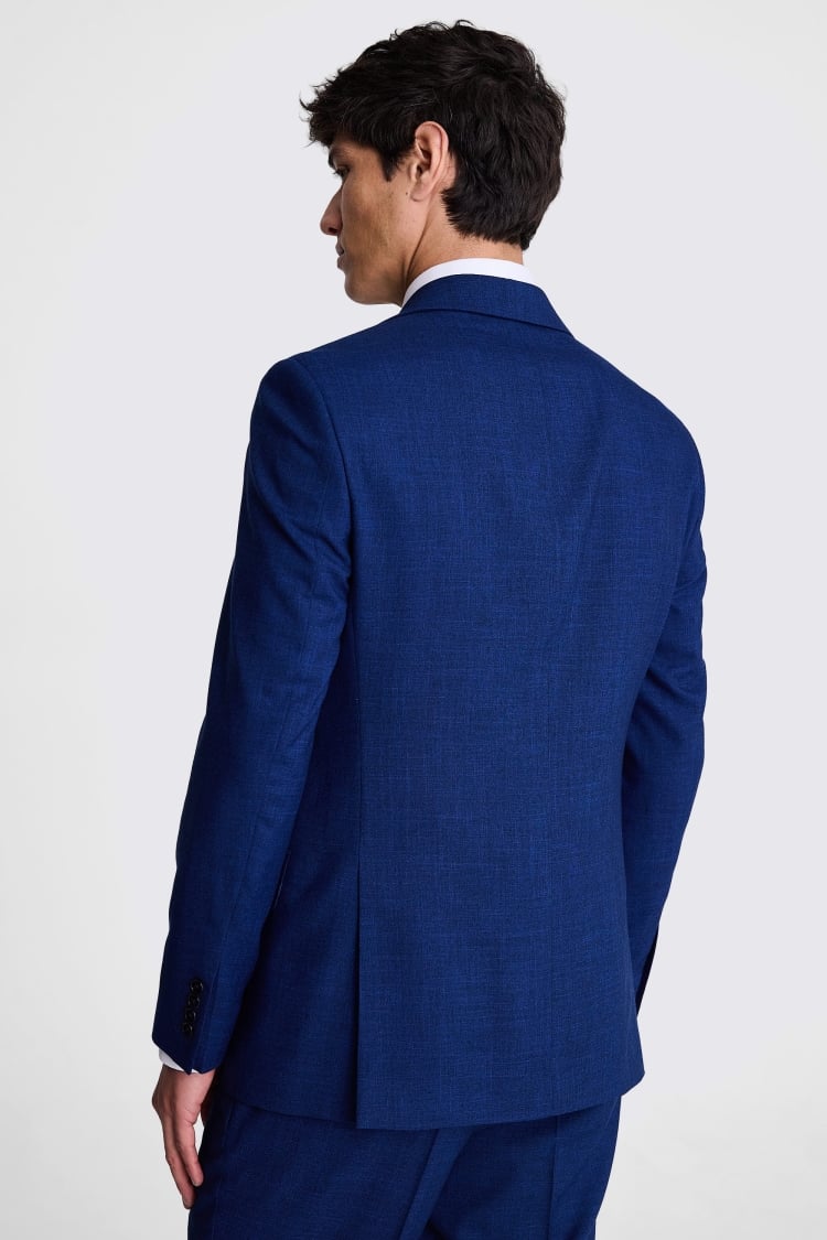 Tailored Fit Blue Slub Suit