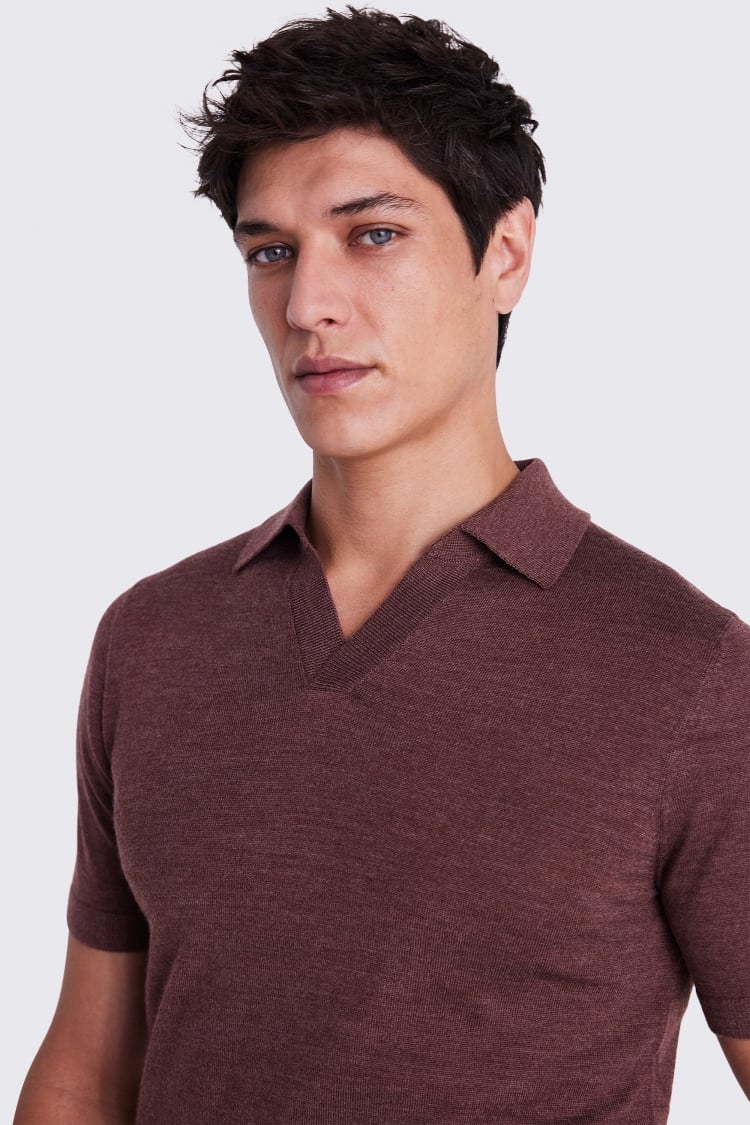 Marron Brown Merino Skipper Shirt