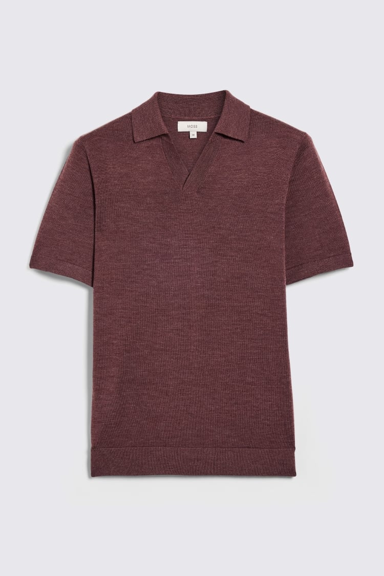 Maroon Merino Skipper Polo