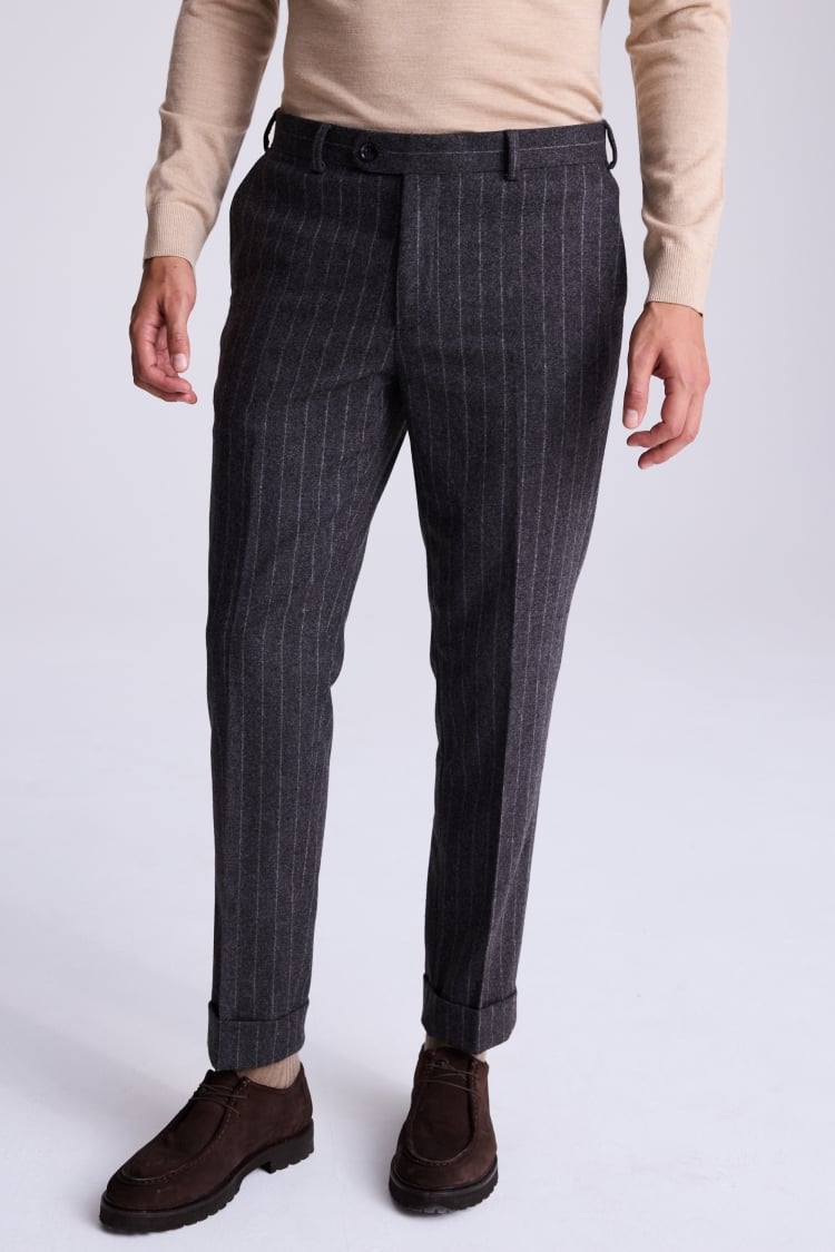 Charcoal Flannel Stripe Pants