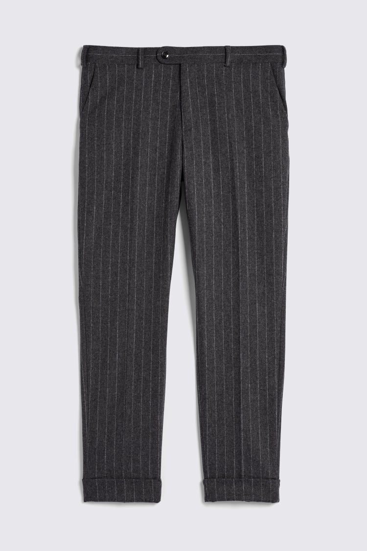 Charcoal Flannel Stripe Trousers