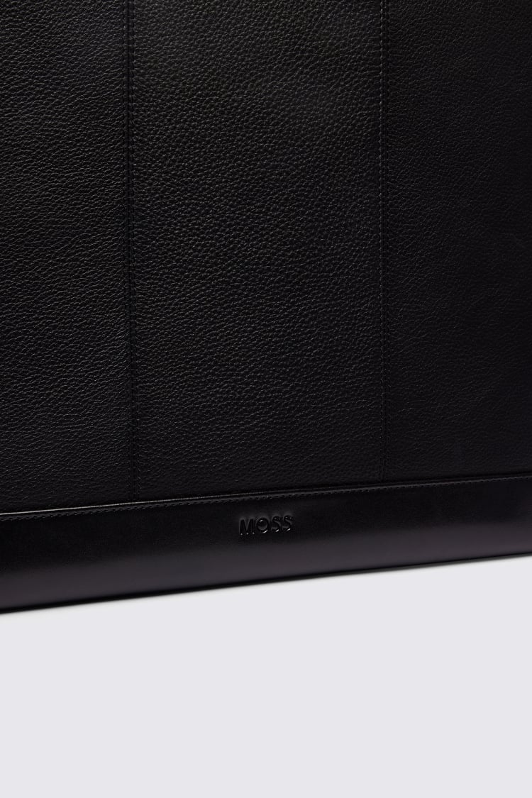 Black Grained Leather Laptop Case