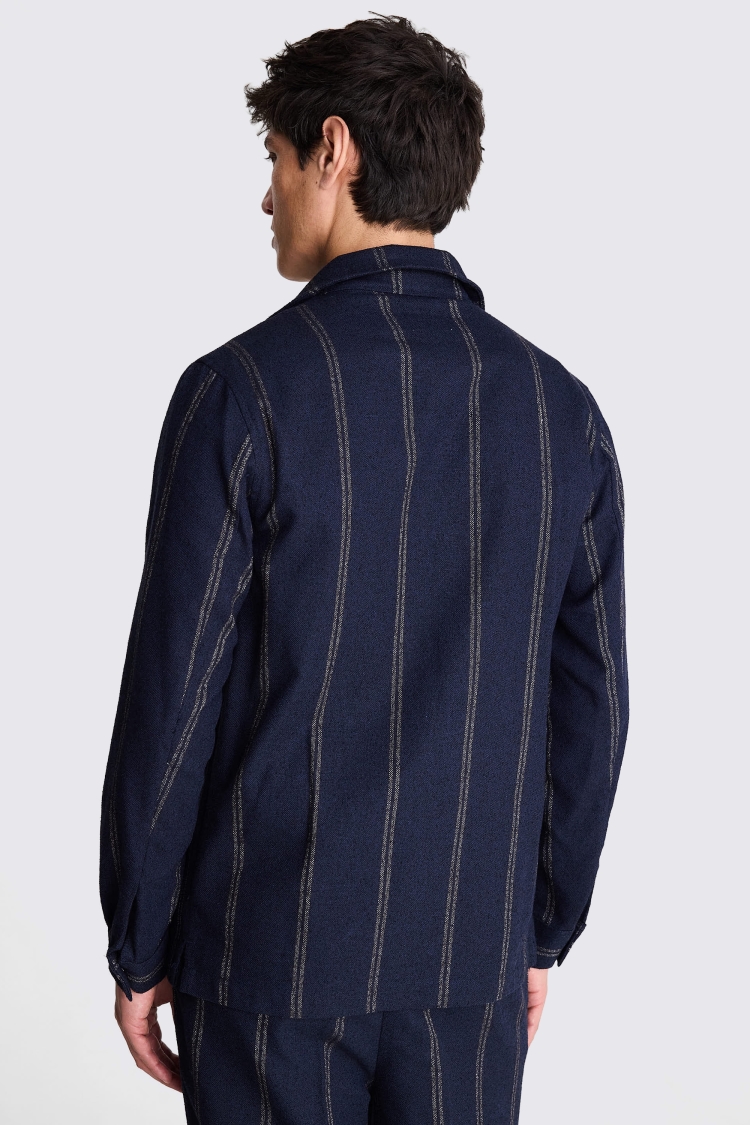 Navy Stripe Safari Shacket