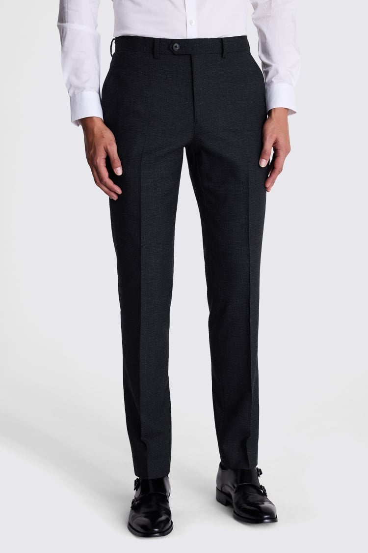 Tailored Fit Navy Puppytooth Trousers 